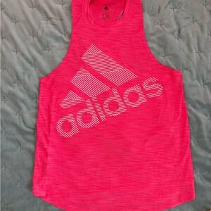 Adidas Bright Pink racerback Sleeveless workout Top size small
